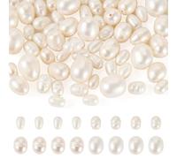 Béethoven - 75 cuentas de perlas cultivadas naturales de agua dulce de 4 a 7 mm, forma ovalada de arroz para manualidades y joyería, agujero: 0,6 - 0,8 mm