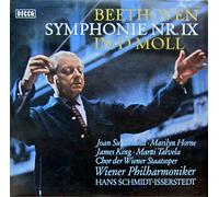 Beethoven - BEETHOVEN Symphony No.9 "Choral". Joan Sutherland with the Vienna Philharmonic Orchestra conducted by Hans Schmidt-Isserstedt. UK pressing SXL 6233 DECCA, ffSS, silver dark blue boxed decca label, stereo.