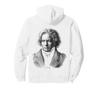 Beethoven impresión Trasera clásica Compositor de música Piano Sudadera con Capucha