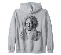 Beethoven impresión Trasera clásica Compositor de música Piano Sudadera con Capucha