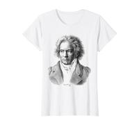 Beethoven Ludwig Van Beethoven Camiseta gráfica económica, Mujer, Blanco, L