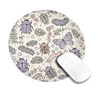 Beetle - Alfombrilla de mouse pequeña, diseño de oruga de mariposa verde con diseño de oruga, redonda, lavable, portátil, ideal para el hogar, oficina, escritorio, laptop, jugadores, regalo, redondo