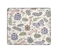 Beetle - Alfombrilla de mouse pequeña, diseño de oruga de mariposa verde cuadrado verde de goma, antideslizante, ideal para el hogar, oficina, escritorio, laptop, jugadores, regalo, cuadrado de 8 x 10