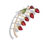 Beetle Bud Ladybug on Branch White Pink Flower Leaves Pins Enamel Plant Brooch Jewelry for Women Fashion brooches Made in China