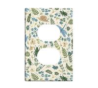 Beetle - Placa de pared dúplex con diseño de libélula, caracol verde, tamaño estándar, doble toma de corriente, para decoración de apartamento, hogar, dormitorio, oficina