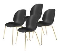 Beetle Silla de Comedor Base Cónica/Latón Semi Mate/ Negro 4 Uds.