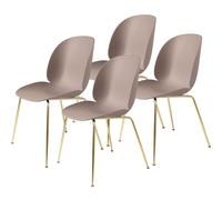 Beetle Silla de Comedor Base Cónica/Latón Semi Mate/ Rosa Dulce 4 Uds.