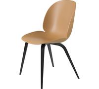 Beetle Silla de Comedor Base de Madera Haya Negro de Negro mate/Marrón Ámbar