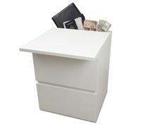 Beetle Wood - Cajonera blanca con compartimento secreto y doble fondo invisible | Mueble camuflado con cerradura NFC con app y Bluetooth | Caja fuerte oculta para dinero, joyas y documentos | Montado