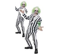 Beetlejuice Disfraz para Hombre con Licencia Halloween Disfraz Adultos Traje