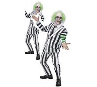 Beetlejuice Disfraz para Hombre con Licencia Halloween Disfraz Adultos Traje