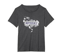 Beetlejuice Logo Camiseta, Mujer Tallas Grandes, Jaspeado Oscuro, 1XL Grande