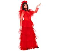 Beetlejuice Lydia Boda Vestido Adulto Oficial Disfraz Mujer Rojo D
