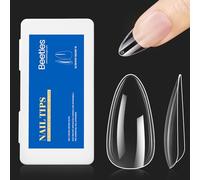Beetles 500 Piezas Uñas Postizas Transparentes, 10 Tamaños Tips Uñas, Gel Nail Tips Cobertura Total Kit de Uñas para Salón Casa (Medium Almond)