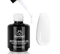 Beetles Builder Gel 15 ml 7 en 1 - Refuerzo de uñas blanco lechoso, gel duro blanco para uñas, constructor de gelatina, extensión de salón de uñas, diseño de uñas DIY