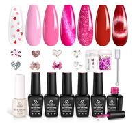 Beetles Esmalte de uñas en gel Pearl, 6 colores brillante blanco perla rosa lila diseño de uñas sirena esmalte GeLack Soak-Off-UV efecto remolino concha hilo DIY manicura regalo para mujeres