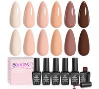 Beetles Gel Polish Kit- 6 Colors Popular Nude Gel Polish Set All Seasons Skin Tones Pink Brown Neutral Gel Nail Polish Kit, Soak Off LED Gel Nail Kit Manicure DIY Home