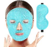 BeeVines Máscara de Gel para Ojos, Máscaras de Hielo para Dormir Hinchados para Hombres y Mujeres, Compresas Frías y Calientes para Post Cirugía, Hinchazón, (04 Blue Eye&Face Mask)