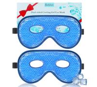 BeeVines Máscara de gel para ojos, paquete de 2 mascarillas de hielo refrescantes para ojos hinchados para hombres y mujeres, compresa fría y caliente para después de la cirugía, tratamiento de