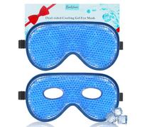 BeeVines Máscara de ojos refrescante, paquete de 2 máscaras de gel para congelador, tamaño grande, para ojos hinchados, máscara de ojos de hielo, compresa fría y caliente, paquete de hielo congelado