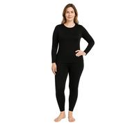 BEEYANOPAL Conjunto de Ropa Interior Térmica para Mujer Forro Polar Suave, Ligera Capa Base Cálida con Parte Superior e Inferior, Ideal para Invierno y Deporte (Negro, XL)