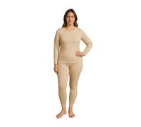 BEEYANOPAL Conjunto de Ropa Interior Térmica para Mujer Forro Polar Suave, Ligera Capa Base Cálida con Parte Superior e Inferior, Ideal para Invierno y Deporte (Piel, L)