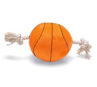 Beeztees Balón de Baloncesto con Cuerda, Juguete para Perros, Felpa, Naranja, 33 x 19 x 19 cm