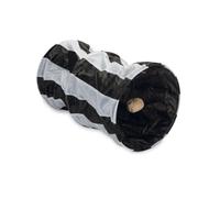 Beeztees Cruzzle - Túnel para gatos (nailon, 50 x 26 x 26 cm), color negro y blanco
