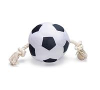 Beeztees Fútbol con Cuerda, Juguete para Perros, Peluche, Negro/Blanco, 36 x 19 x 19 cm