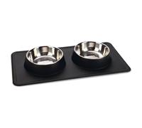Karlie Dex 522624 - Juego de Comedor (Silicona, 700 ml, 2 x 350 ml), Color Negro