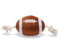 Beeztees Pelota de Rugby con Cuerda, Juguete para Perros, Felpa, marrón, 37 x 15 x 15 cm