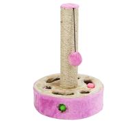 Beeztees Rascador Gotcha, Sisal, Juego De Escondite, 27x27x40 CM, Beige/Rosa