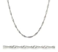 BEEZZY BEEDZ Cadena de plata de ley 925 de Singapur. Fabricado en Italia. Cadena de collar de Singapur de 1,6 mm de longitud 16, 18, 20, 22, 24, 26, 28, 30 pulgadas, Metal