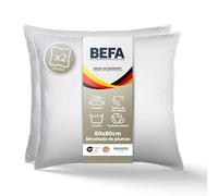 BEFA NATUR Almohada de Plumas 80x80 cm | 100% Plumas | 1500g Peso de Relleno (2 Piezas, 80x80 cm)