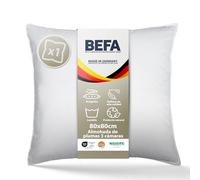 BEFA NATUR Almohada de plumón 80x80 cm | Almohada de 3 cámaras | 90% plumón y 10% Plumas | Apta para alérgicos (NOMITE) | Certificada DOWNPASS| Oeko-Tex Clase 1