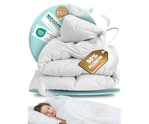 BEFA NATUR Edredón nórdico de plumón Verano 240x220 cm | 90% plumón, 10% Plumas | Transpirable, fácil Cuidado | antialérgico (NOMITE) | DOWNPASS | Oeko-Tex Clase 1 | Made in Germany