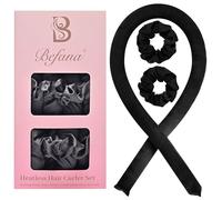 Befana Juego de rizadores de cabello sin calor de satén | Rizos sin calor durante la noche | Rizadores de pelo para dormir | Rizadores sin calor y diadema rizadora para rizos suaves mientras duermes,