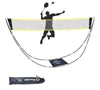 BEFANS Red de bádminton portátil para jardín, pickleball, red de voleibol para niños en la playa, red de fácil instalación con bolsa de transporte para deportes en interiores y exteriores, no requiere