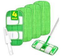 Befanty Almohadillas reutilizables de velcro para limpieza de suelos, limpiador de pisos de madera dura lavable, compatible con Swiffer PowerMop y Wet Jet, repuesto de fregona de microfibra para