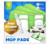 Befanty - Juego de 4 mopas de microfibra reutilizables compatibles con Swiffer Sweeper, pa os lavables a m quina, incluye raspador, repuestos par