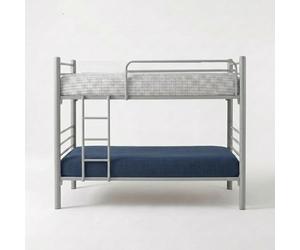 Befara Litera Divisible Ceres - 2 Camas Individuales, Estructura Metálica, Moderna y Resistente - Plata - 80 x 180 - Sin Cama supletoria