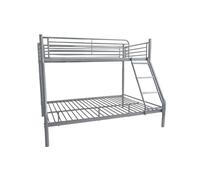 Befara Litera matrimonial Castle de Metal 140x190 + 90x190 cm | Estructura Resistente | Ahorro de Espacio | Plata