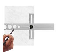 Befeixue Herramienta de Medición para Azulejos - Localizador Universal Ajustable de Acero Inoxidable,Guía Buscadora Para Perforación De Suelos Y Pavimentos | para Mármol Madera Vidrio Suelo Cerámica