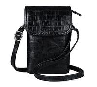 befen Bandolera Pequeña Mujer de Cuero Auténtico, Bolso de Teléfono Móvil para Mujer, con Correa Ajustable, con Capacidad para Teléfonos Móviles de Hasta 6.7"