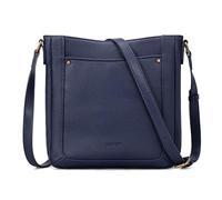 befen Bolso Bandolera de Cuero Genuino para Mujer, RFID Bolso Vintage de Hombro Ajustable para Compras, Viaje y Trabajo, Azul