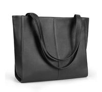 befen Bolso bandolera de piel auténtica para mujer, grande, con múltiples bolsillos, Negro , Large