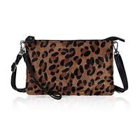 befen Bolso bandolera para mujer, de piel auténtica, pequeño con cremallera y correa para el hombro, para dinero, tarjetas de teléfono, pequeño bolso de mano para mujer con correa para la muñeca,