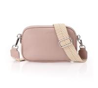 befen Bolso cruzado de piel auténtica para teléfono, bolso pequeño para mujer, sobre el hombro, Rosa nude, Western