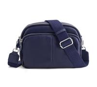 befen Bolso cruzado de piel auténtica para teléfono para mujer, bolso pequeño para cámara, bolso de hombro con bolsillos multifuncionales, Z01-azul marino medio, Western