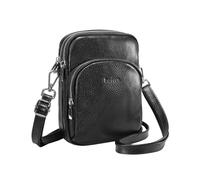 befen Bolso cruzado pequeño de piel auténtica para mujer, monederos cruzados de moda con ranuras para tarjetas de bloqueo RFID, Negro